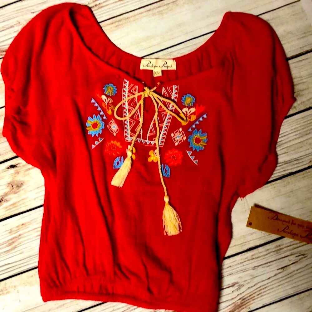 NWT Penelope Project Boho Cotton Pullover Top